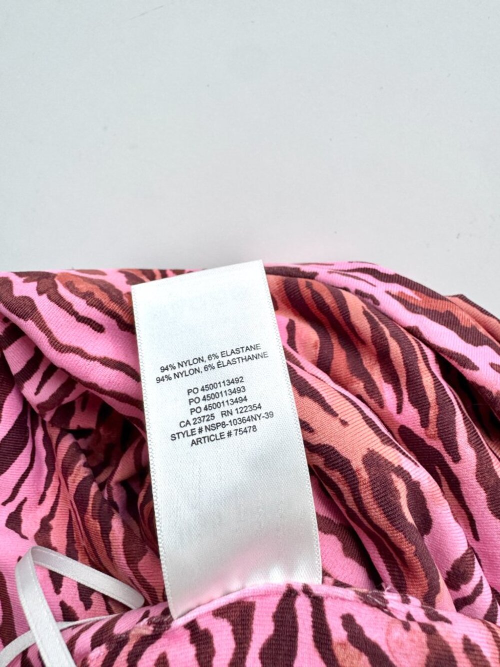 Aritzia LITTLE MOON Swizzle Pink Tiger Striped One Shoulder Bodysuit, Size L - Picture 9 of 9